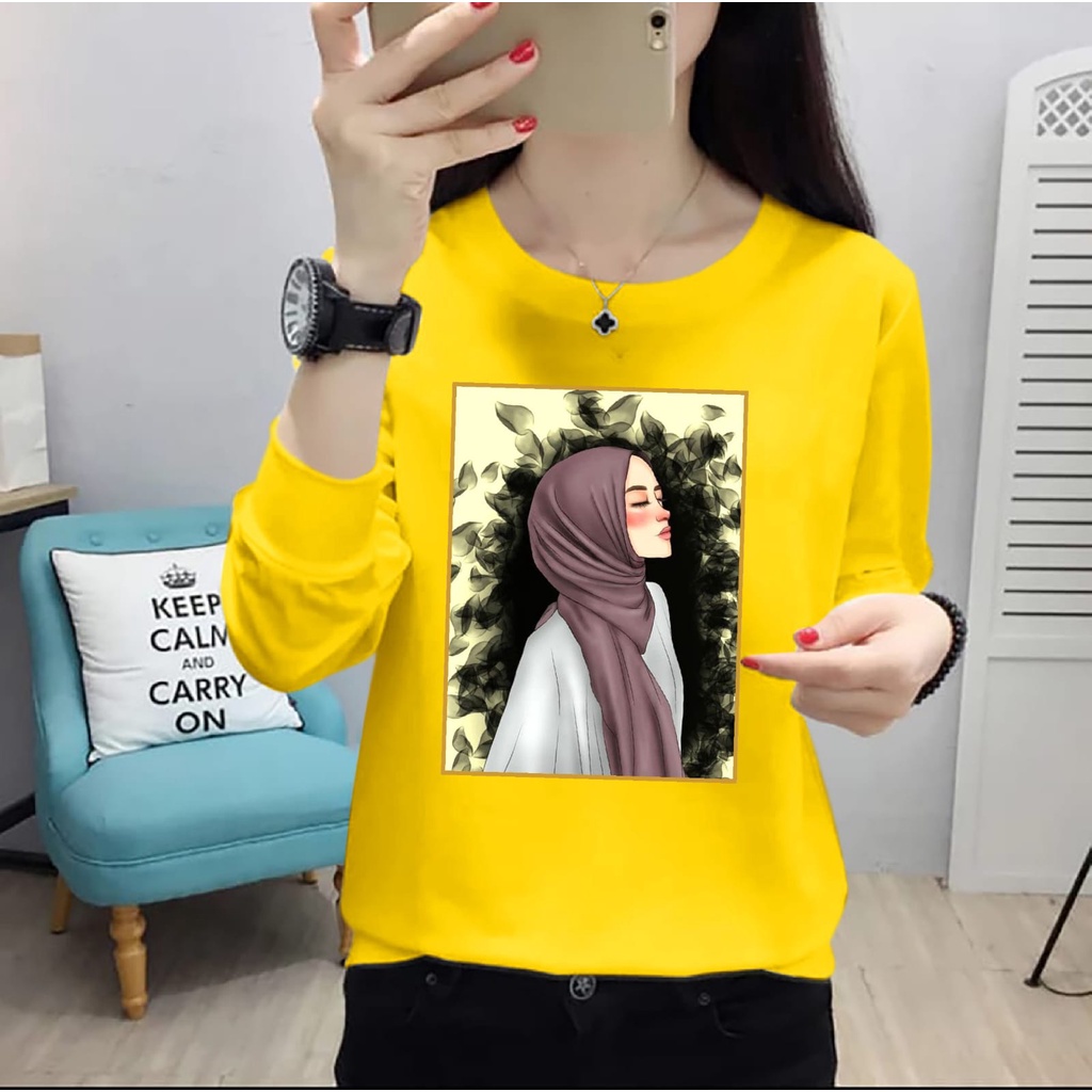 BISA COD ~ BAJU HIJAB AMELIA GIRL LENGAN PANJANG TERBARU-KAOS DISTRO WANITA LENGAN PANJANG KEREN MASA KINI-BAJU CEWEK TERLARIS