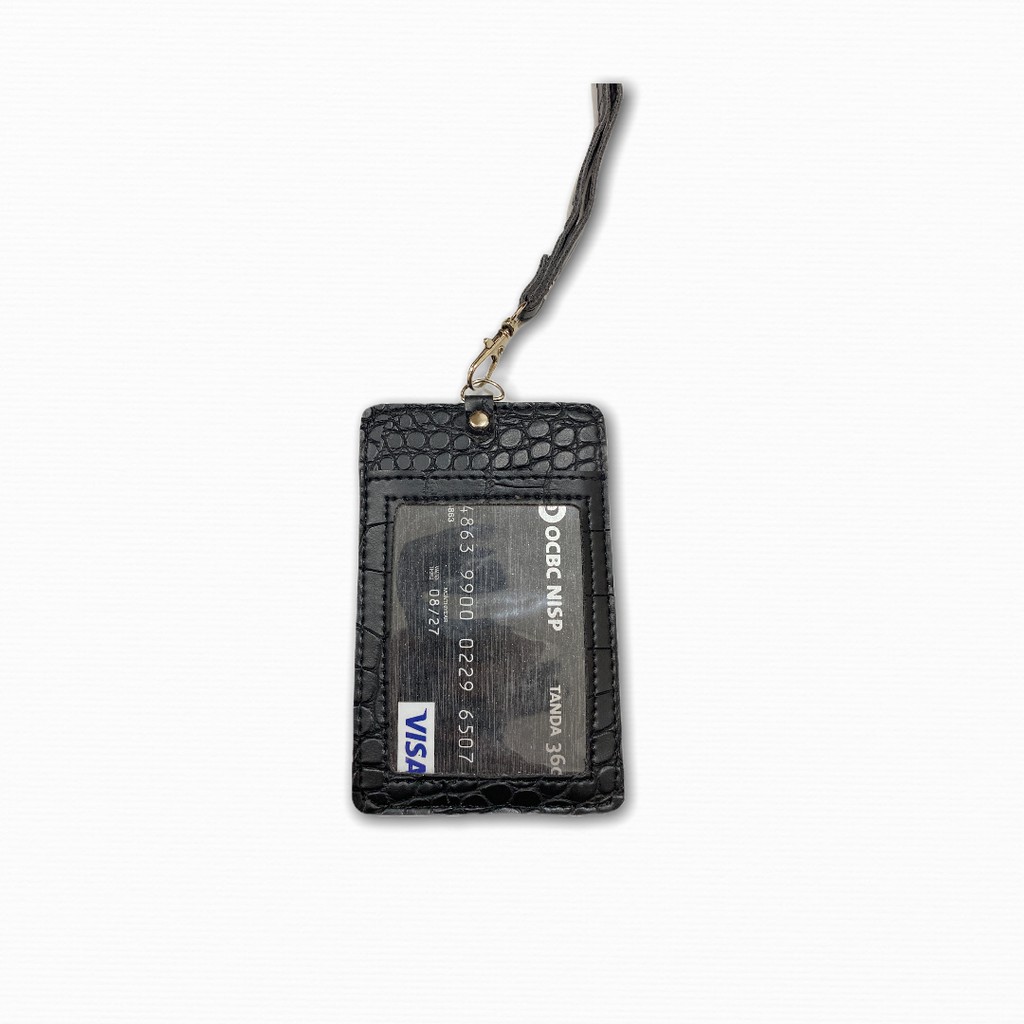 LUXTHER - ID CARD HOLDER / NAMETAG / NAME TAG HOLDER CROCO DOFF GOOD QUALITY!!