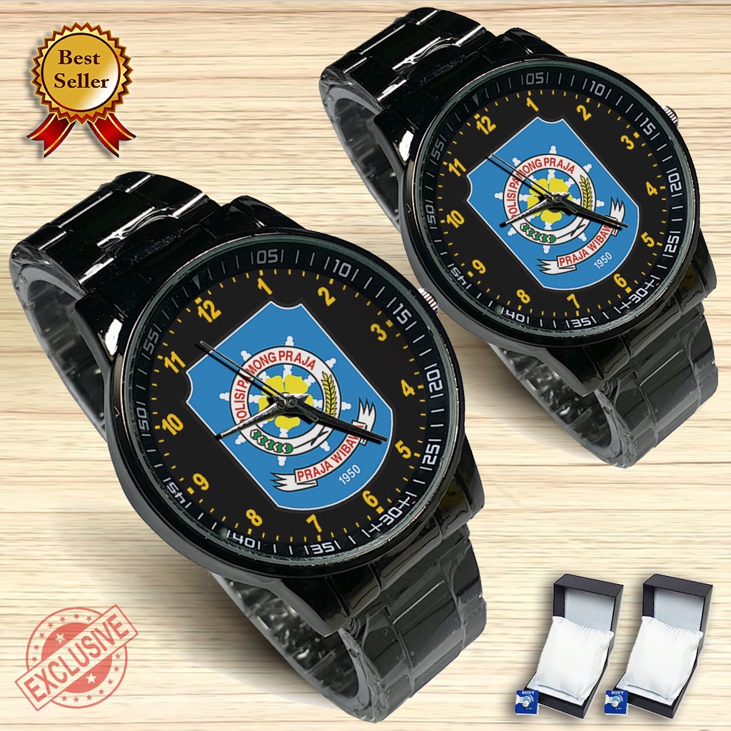 {Exclusive} Jam Tangan Couple POLISI PAMONG PRAJA (Satuan/Seapasang)