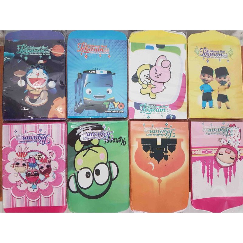 

Amplop angpau lebaran karakter anak LOL doraemon tayo bt21 upin ipin keropi 10 pcs