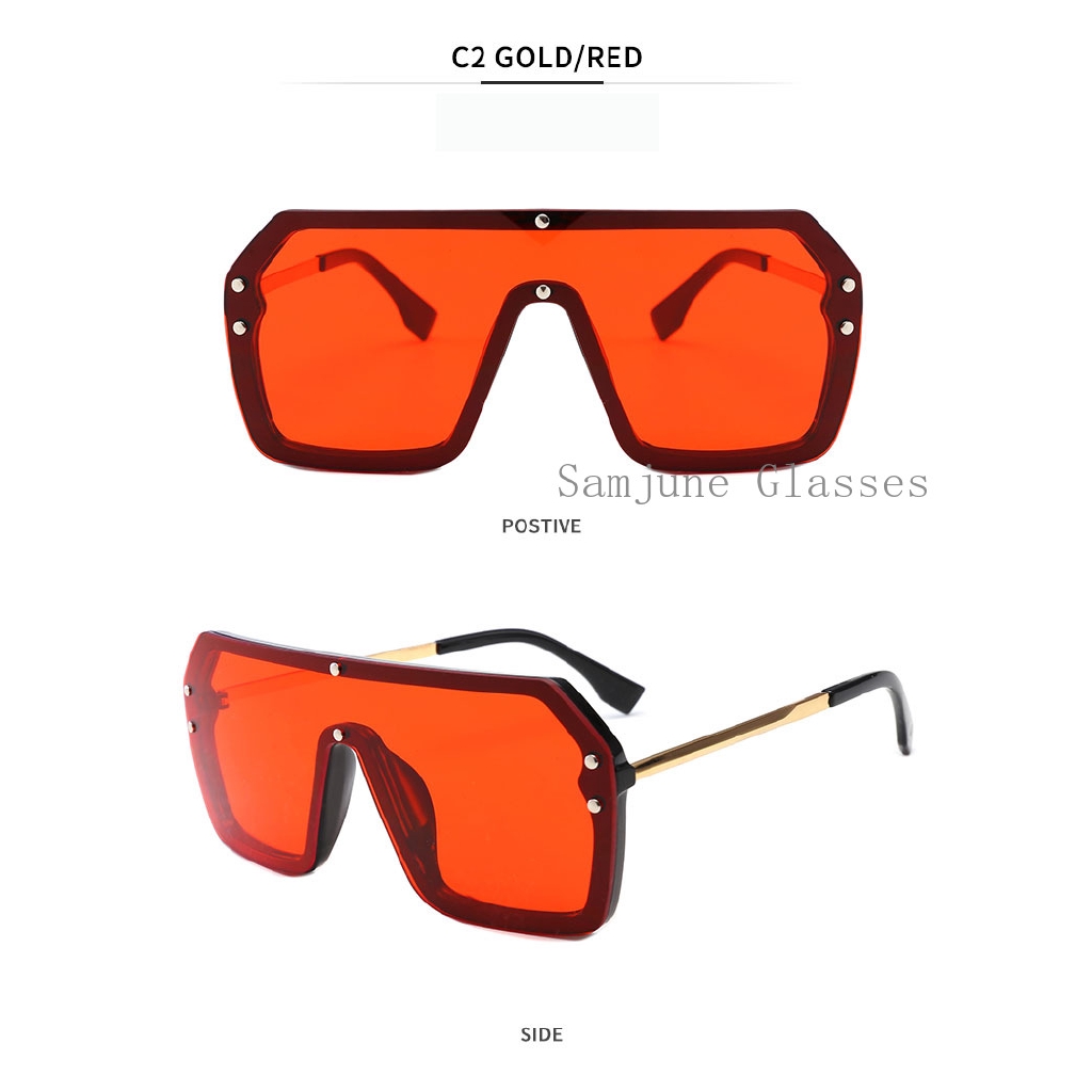 2022 Kacamata Hitam Wanita Model Frame Setengah Oversize Untuk Musim Panas / Outdoor