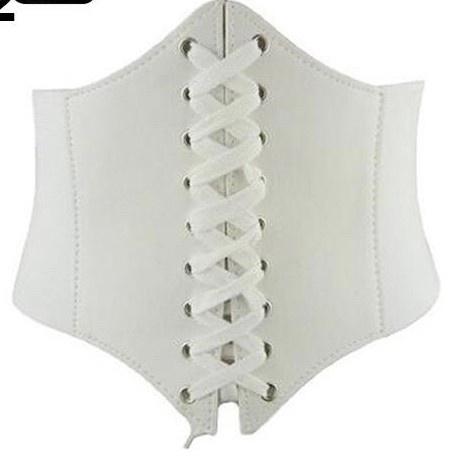 Obi Lebar Sabuk Korset wanita Import - Putih(V0T7) Ikat Pinggang Fashion Wanita Ikat Pinggang Wanita