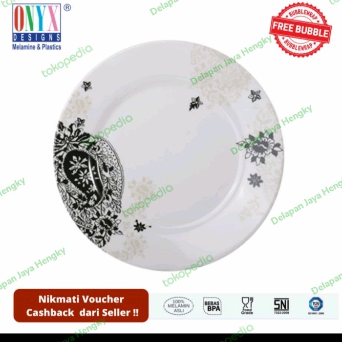 

Promo Piring Onyx Motif 9 Piring Melamin Cekung Motif Kembang Bunga 1809 Murah