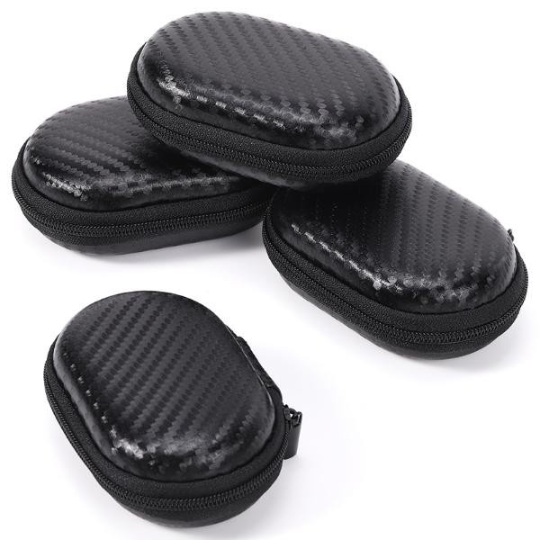 Small Carbon Oval Case For Earphone Cable Data TWS Bluetooth Headset