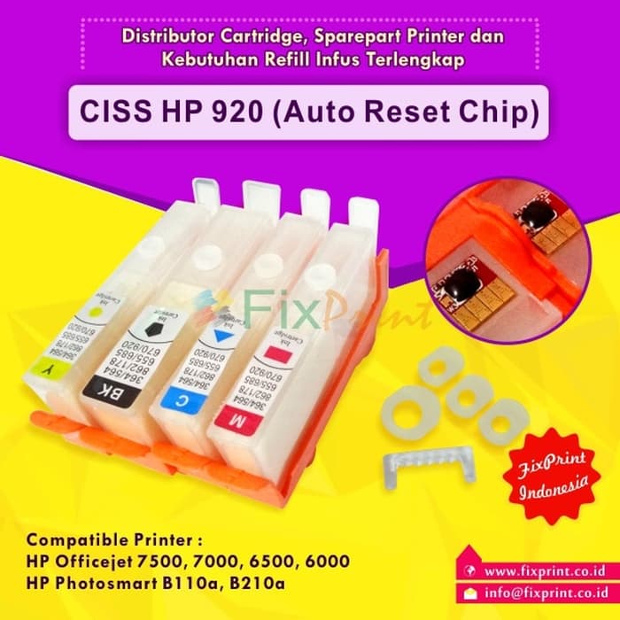 Cartridge CISS HP Officejet 7000 6500 6000 HP920 Auto Reset Chip FPTS3430
