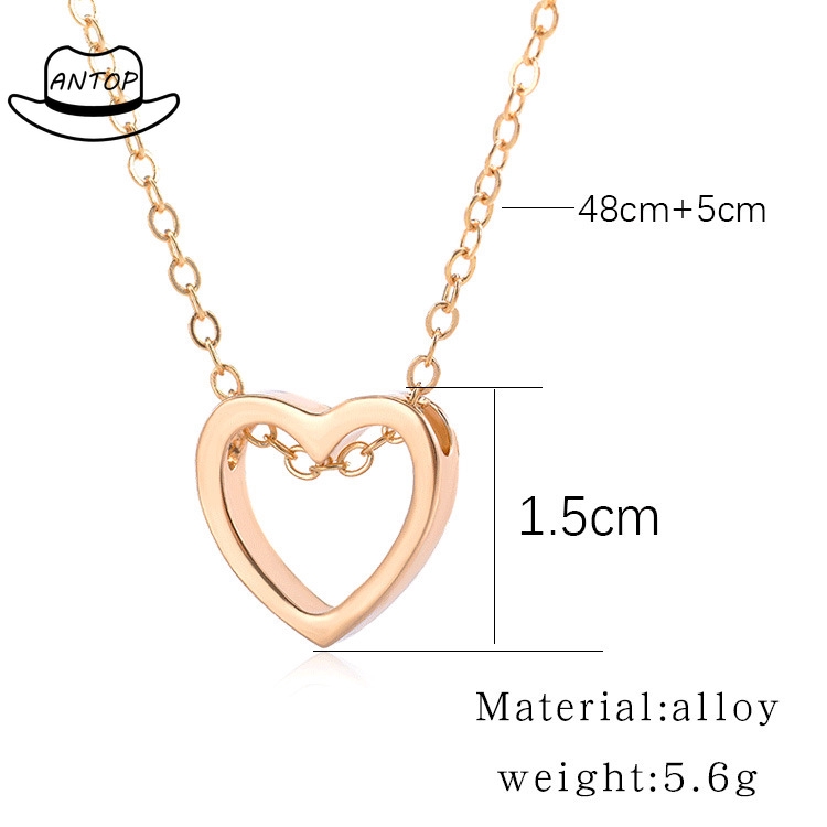 Antop！Aksesoris Korea Fashion Kalung Wanita Titanium Gaya Sederhana Liontin CintaJewelry