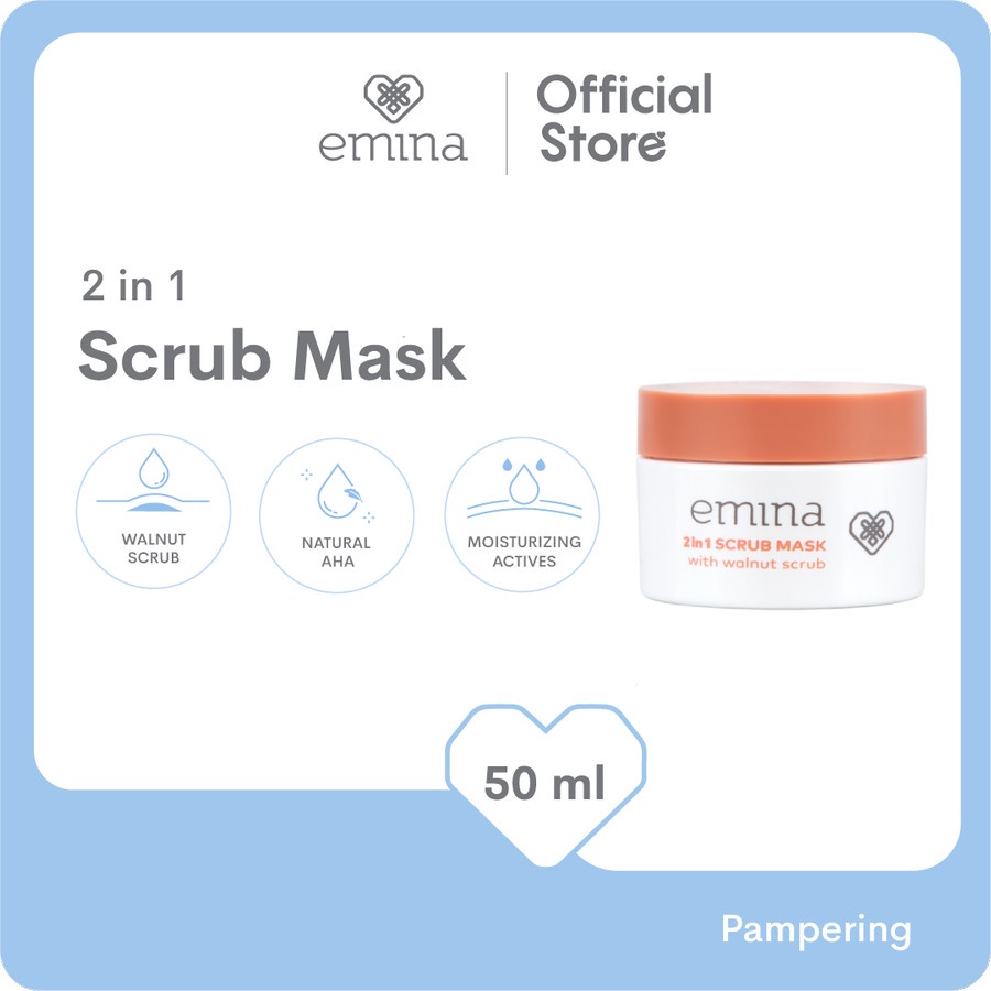 EMINA 2 IN 1 SCRUB MASK / 2IN1 SCRUB WAJAH DAN MASKER WAJAH 2IN1