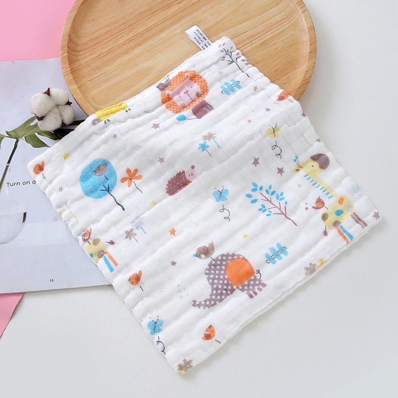 Leleoncare Sapu Tangan Bayi Muslin Salur Waslap Bayi Lembut Halus Washcloth Lap Handuk iler Liur Bayi