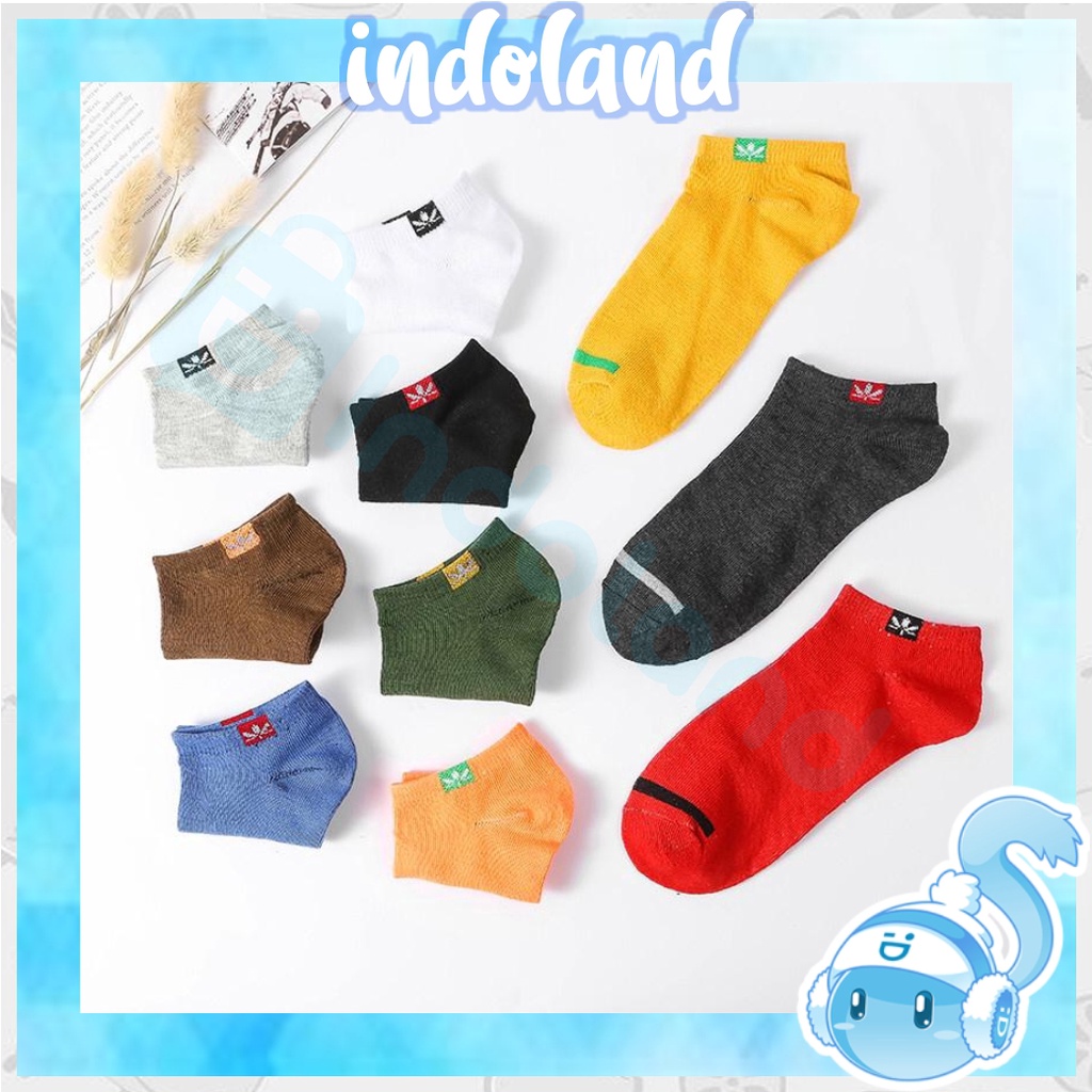 ☀INDOLAND☀ R156 Kaos Kaki Fashion Unisex Kaoskaki Warna Polos  Wanita Murah Semata kaki Socks Pendek