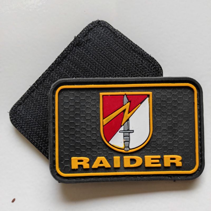 patch rubber logo RAIDER/rubber patch raider tni/tempelan emblem karet velcro