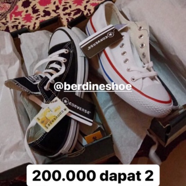 converse 200rb dapat 2 pasang sepatu pria wanita sneakers couple premium murah berdineshoe