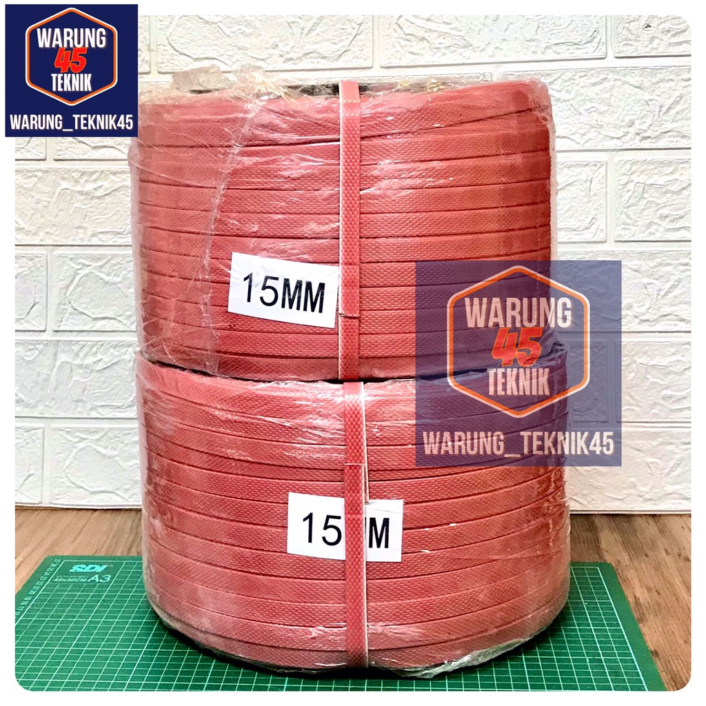 Plastik strapping Straping Band 15 mm Berat 7 kg Tali Merah Straping