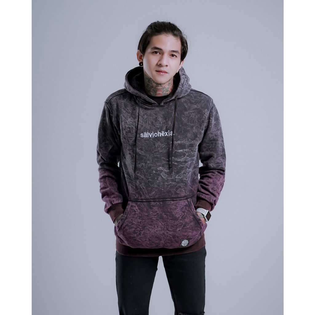 Sweater Hoodie Washing Salvio Hexia - Unisex - Jaket Wosh full bordir