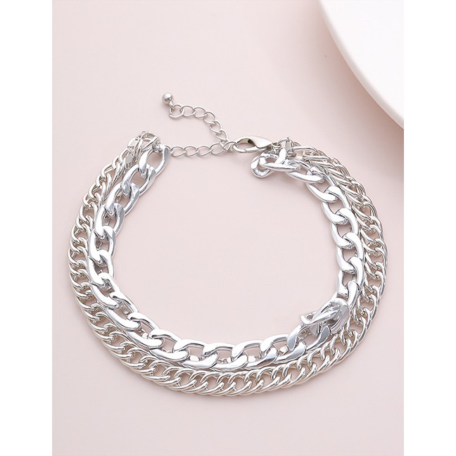 LRC Gelang Kaki Fashion Hollow Chain Alloy Multi-layer Anklet K43466