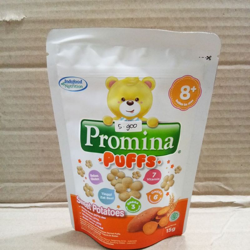 PROMINA PUFFS 8+ 15G BLUEBERRY,STRAUWBERYY APPLE,BANANA,SWEET POTATOES