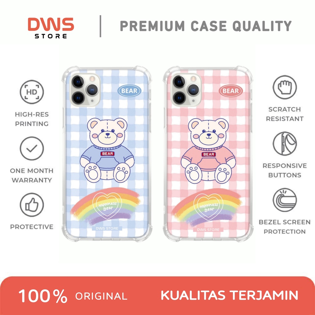 [A127] Case Couple Cute Bear Oppo Vivo Samsung Realme Iphone Redmi Note 4 5 6 7 8 9 10 Plus X XR 11 