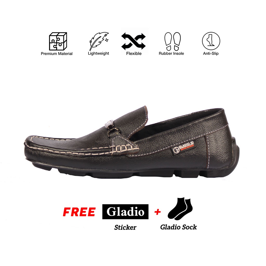 Sepatu Pria Slip on Gladio Bahan Kulit _ Gladio Paul