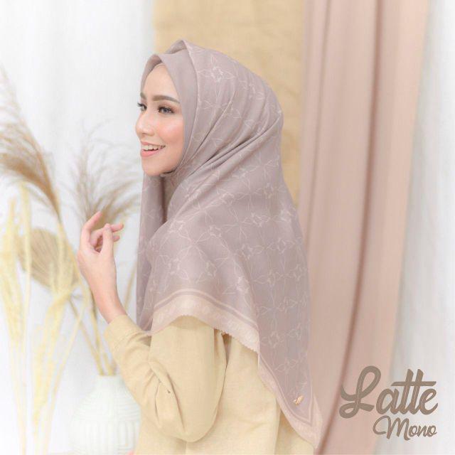 Mylady Hijab PREMIUM MONOGRAM EDITION denim vanilla latte avocado mustard mocha yakult black MONO-LATTE MONO