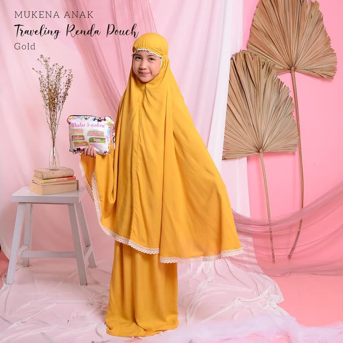 MUKENA BALI TASIK - MUKENA ANAK KATUN RAYON RENDA TRAVELING POUCH