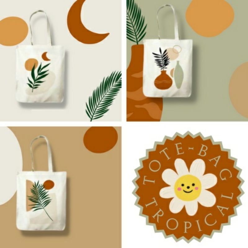 TOTEBAG GAMBAR TROPICAL TAS SEKOLAH