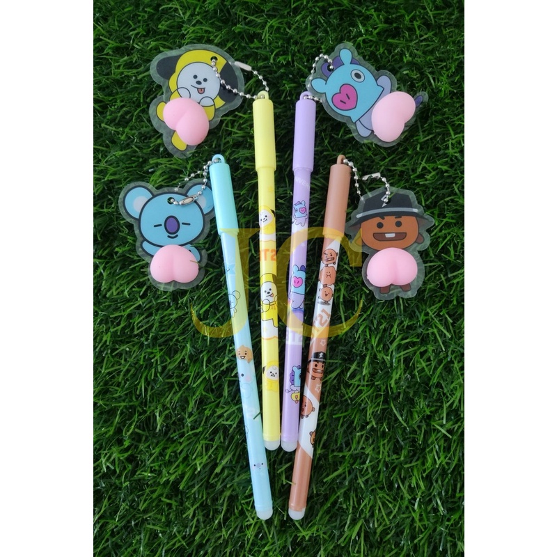 

JC Pulpen Gel Model BTS / BT21 dg Gantungan Bokong