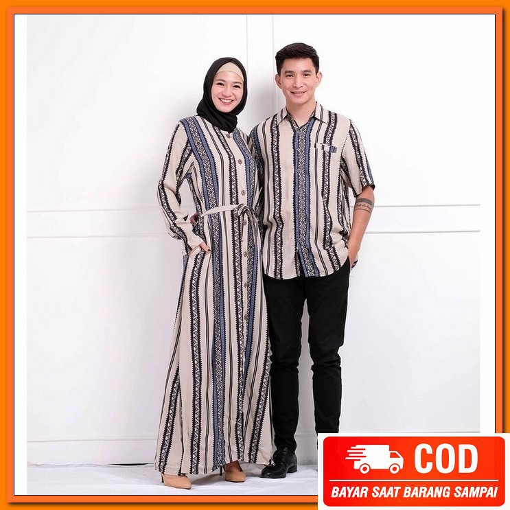 Gamis Pasangan Terbaru2021 Couple Lebaran Kekinian Cahaya Cople Baju Gamis Muslim Wanita Pria Terlar