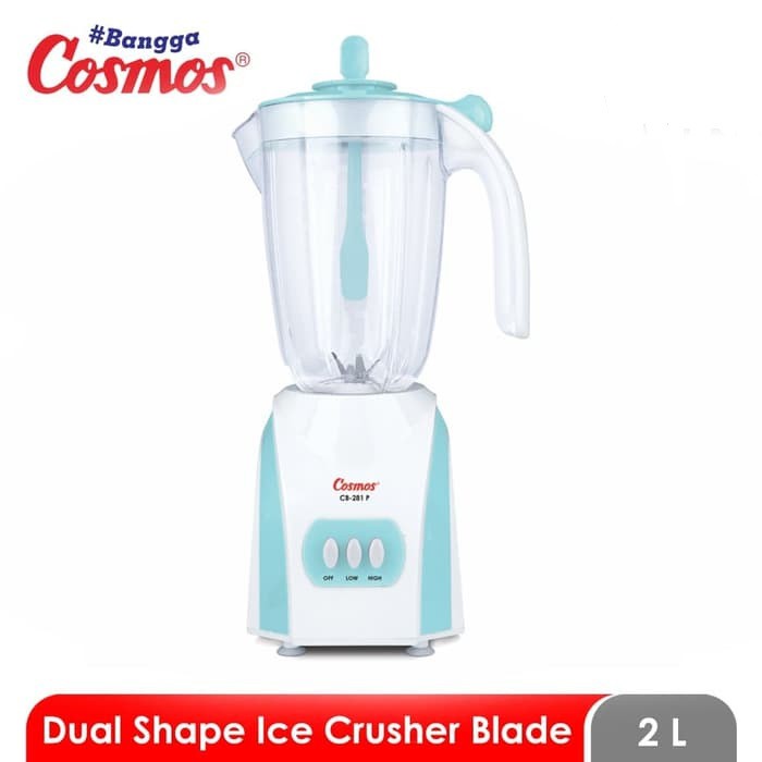 COSMOS Blendel Plastik 2 liter 2in1 2 Tabung CB 281 P - Garansi Resmi 1 Tahun