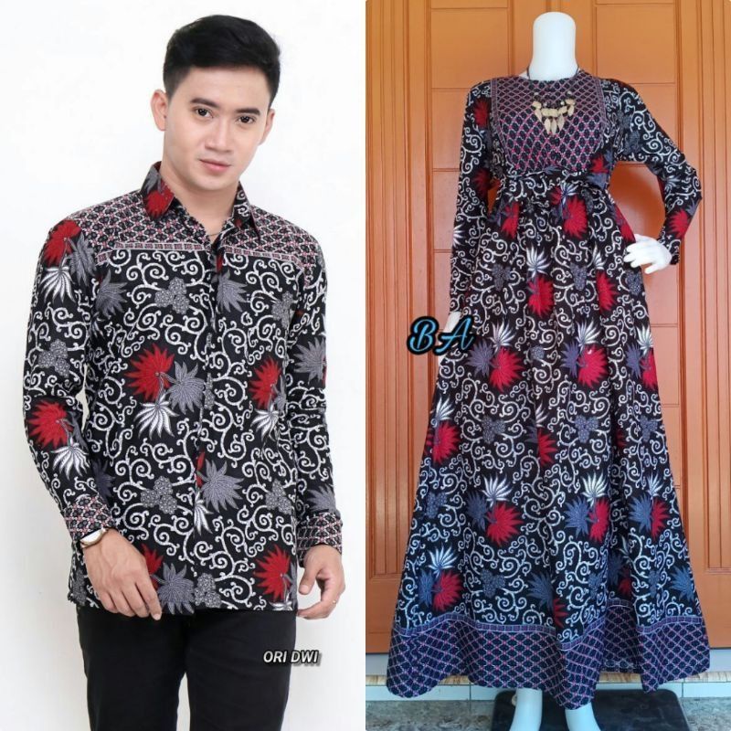 Couple Keluarga Batik Motif Kenari Merah - Couple Batik - Sarimbit Keluarga