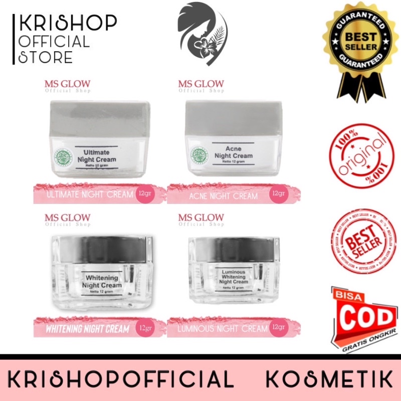 MS GLOW NIGHT CREAM NIGHT CREAM MS GLOW CREAM MS GLOW ORIGINAL NIGHT WHITENING MS GLOW NIGHT ACNE MS