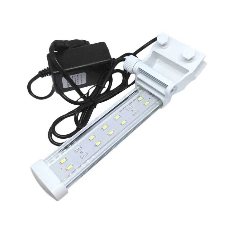 Lampu LED Jepit Aquarium 30cm - 40cm merk YANG Body Kaca LED - 8W / 10 W