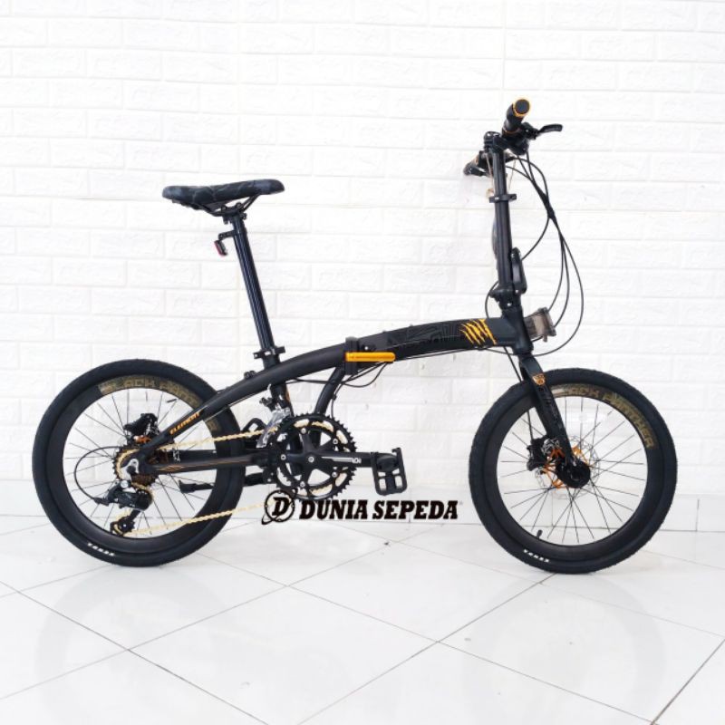 SEPEDA LIPAT 20 ELEMENT ECOSMO Z8 BLACK PANTHER