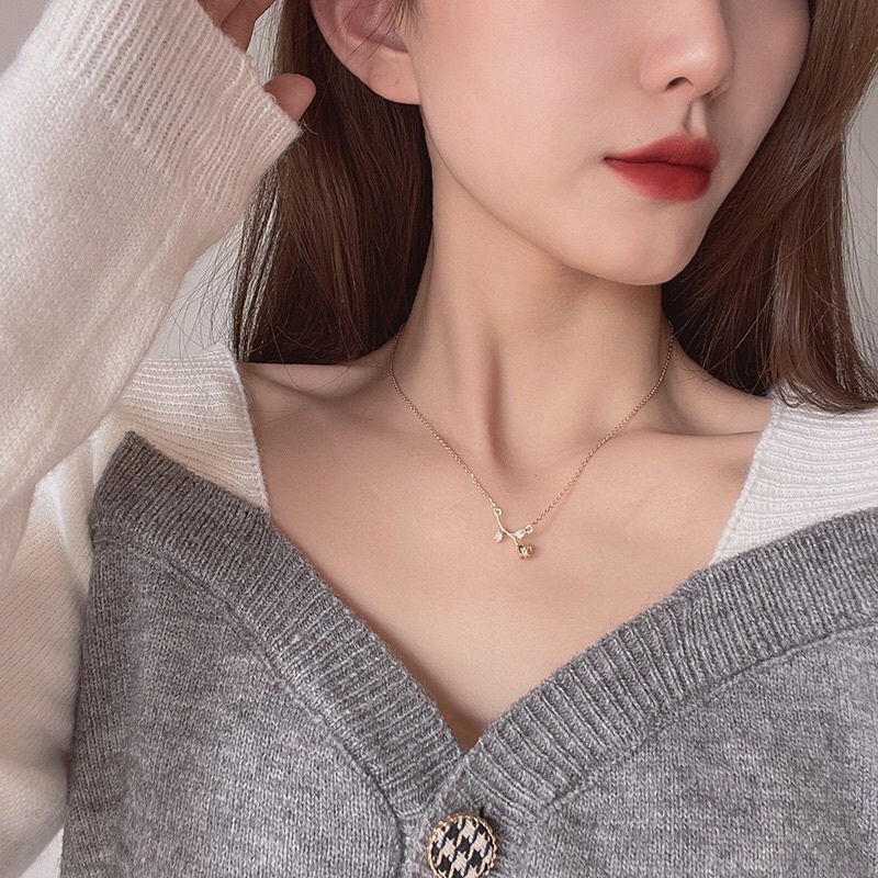 Kalung Titanium Flower Korea Fashion Style Trending Premium