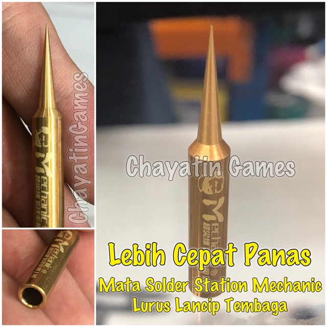 Mata Solder Station Mechanic Tembaga Type 900M-T-S Bengkok Lancip &amp; Lurus Lancip