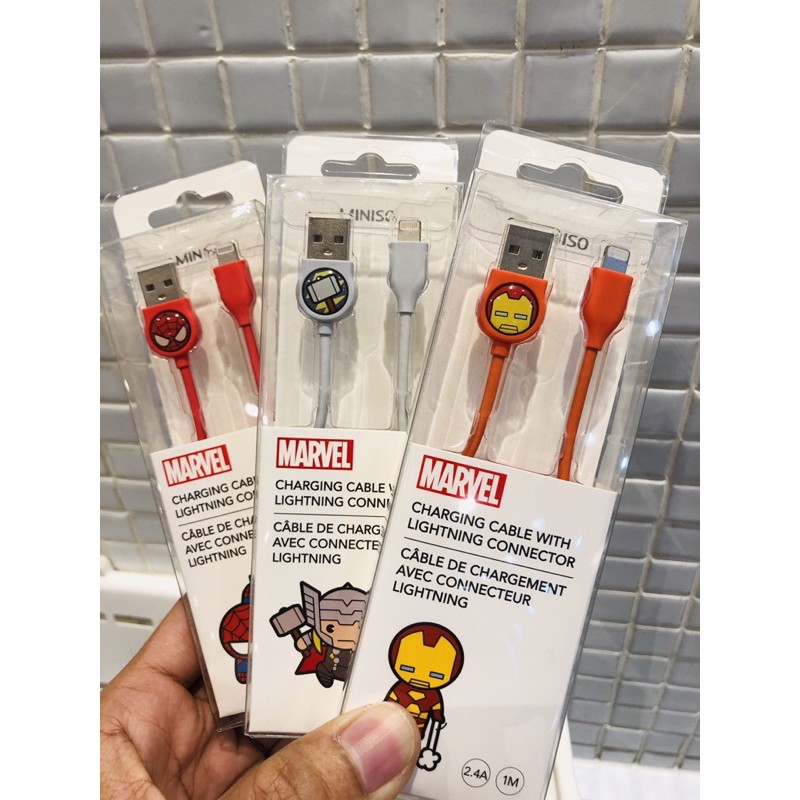 Original Miniso !!! charger iphone miniso x marvel
