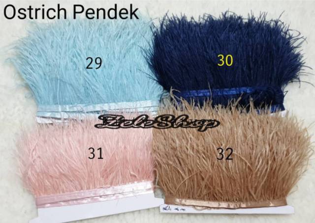 PART 1 | Bulu Ostrich Pendek T 8-10 cm / Bulu untuk Jilbab / Bulu untuk Baju