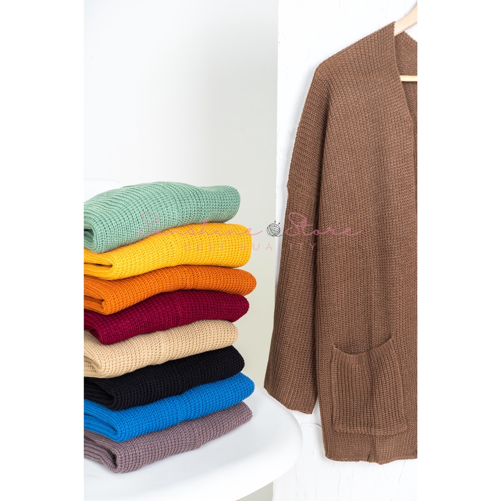 LAVELLA Cardigan Rajut Oversize Premium Tebal  Size FIt To XXL