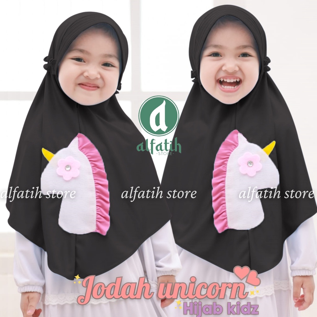 JILBAB ANAK TK - SD JODAH UNIQORN / UNIQORN KUDA PONI / JILBAB ANAK USIA 4-7 TAHUN / PAKAIAN MUSLIMANAK PEREMPUAN / KERUDUNG ANAK TK / HIJAB ANAK TK-SD KHIMAR ANAK