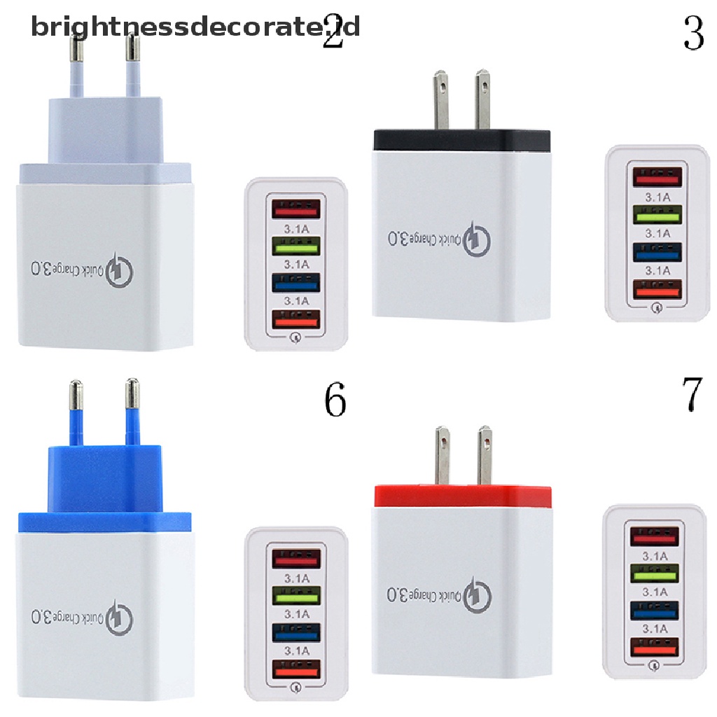 [birth] 4 Ports travel charger 3a quick charge 3.0 usb charger fast charger adapter [ID]