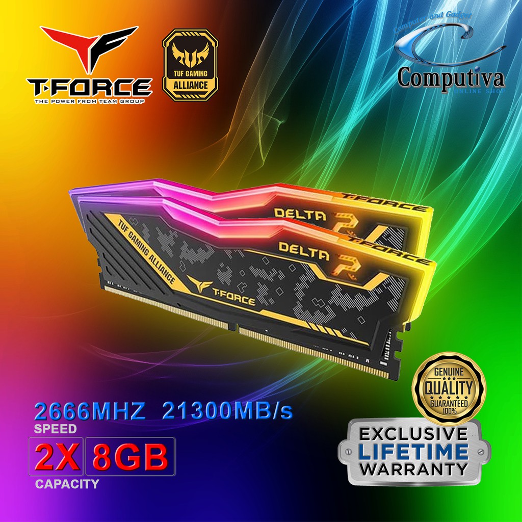 TEAM DELTA TUF GAMING ALLIANCE RGB DDR4 16GB KIT 2666MHZ
