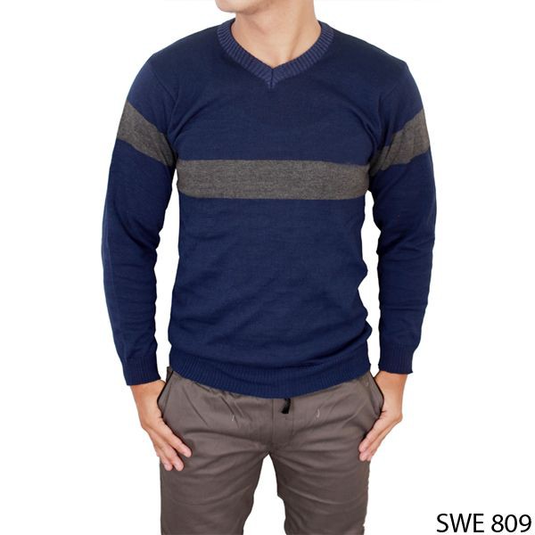 Men’S Sweater Knit Rajut Dongker – SWE 809