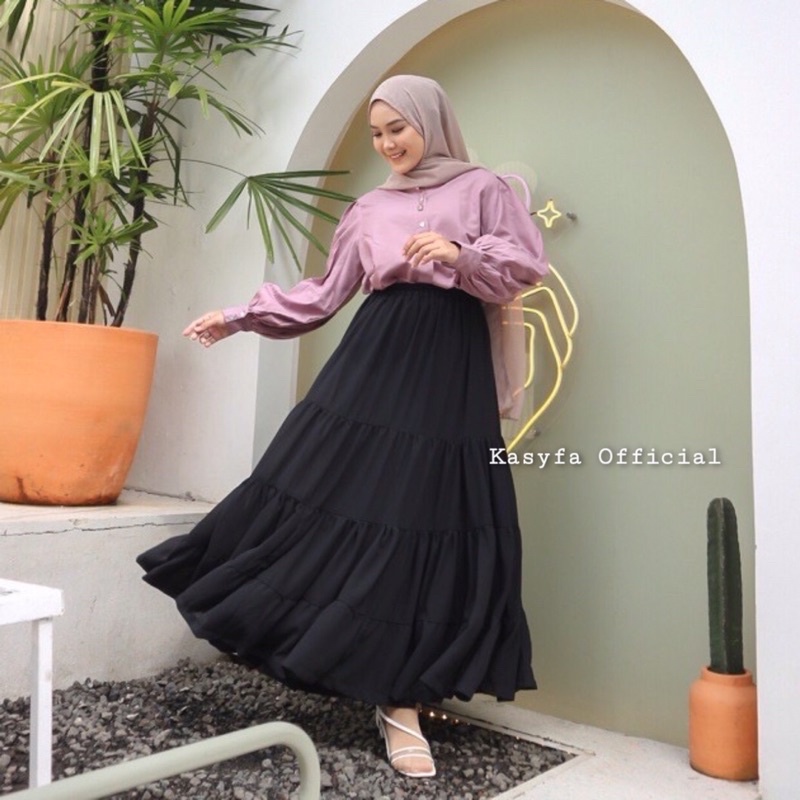 NOOLA PASTEL SKIRT CERUTY // ROK CANDA SUSUN REMPEL