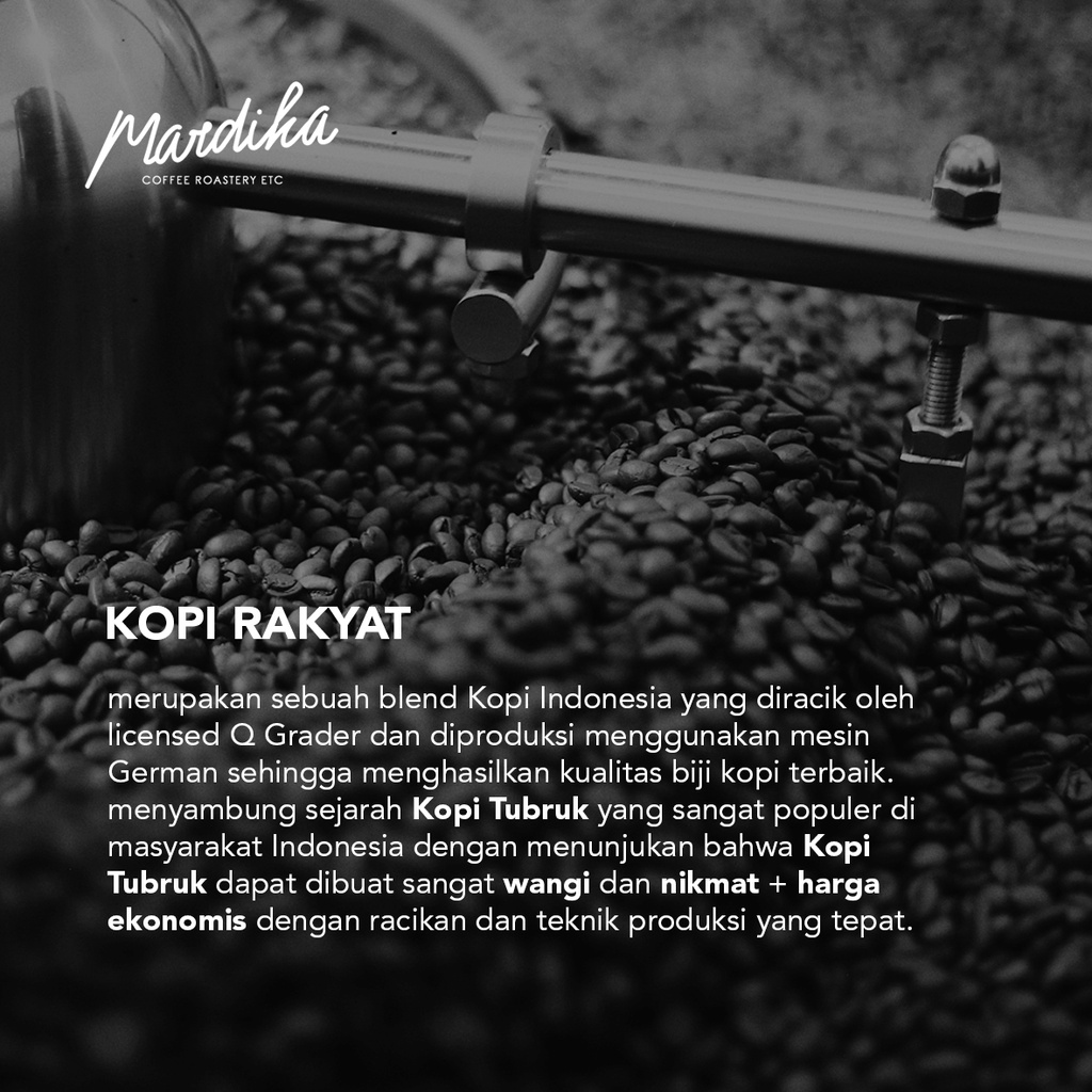 

NG Kopi Rakyat Robusta 200 Gram Orinal - Mardika Coffee Roastery (sudah diling halus)