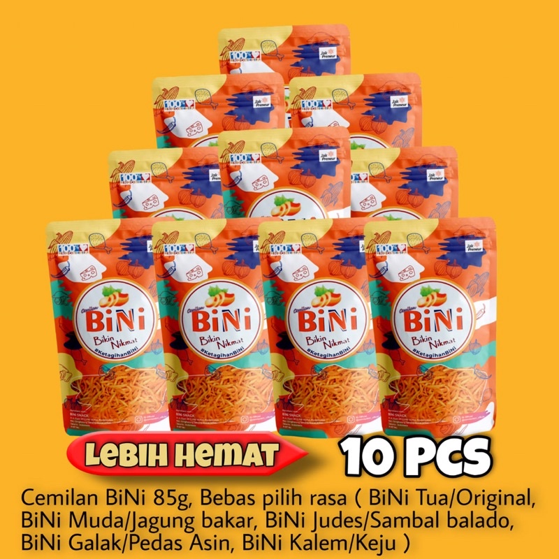 

Cemilan BiNi paket hemat (10pcs)