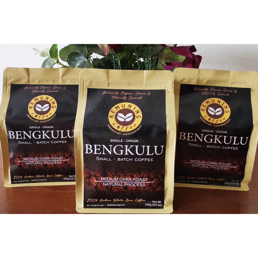 

KEMUNING BENGKULU 250g ARABICA SINGLE ORIGIN WHOLE BEAN COFFEE (BIJI KOPI ARABIKA)