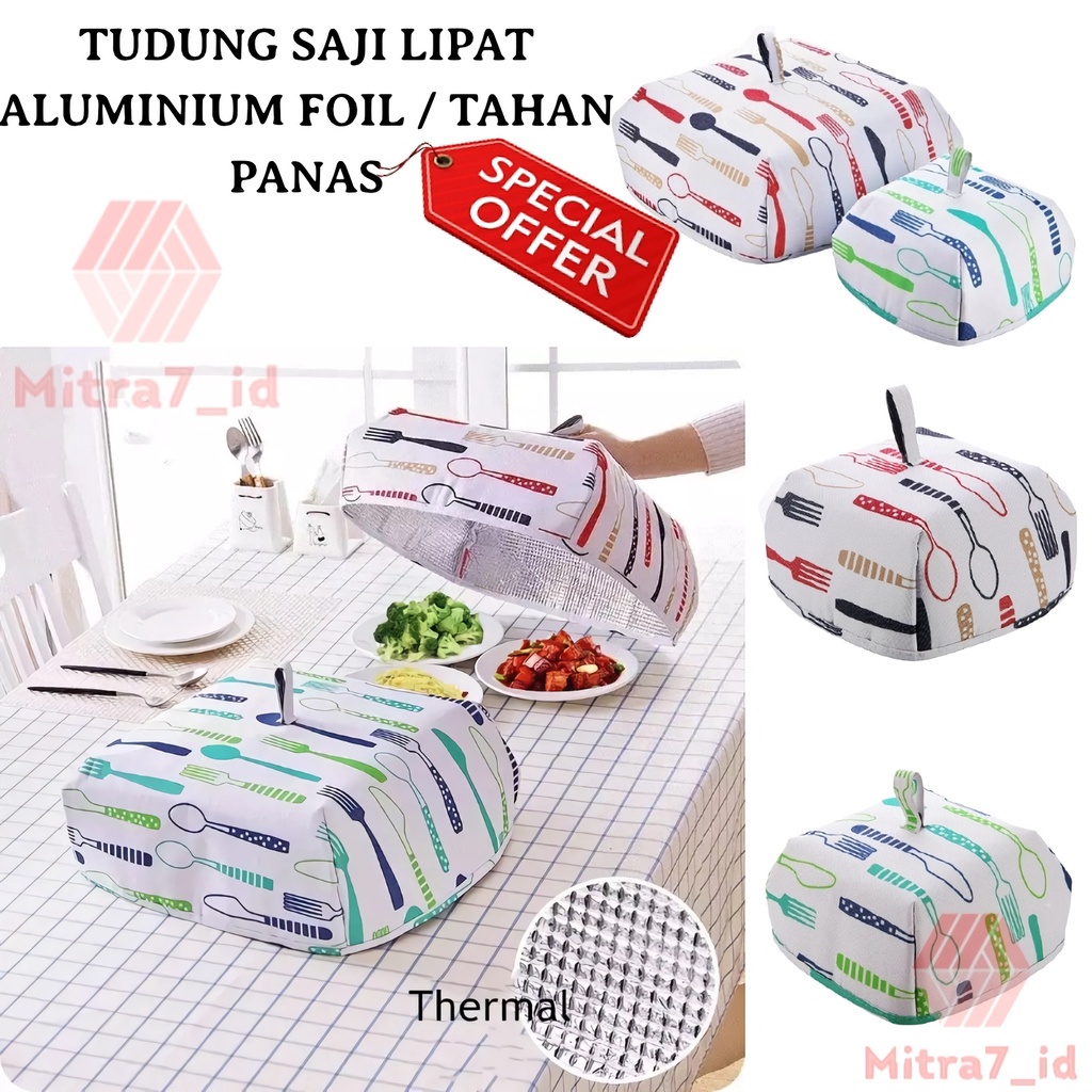 [M7] Tudung Saji Lipat Aluminium Foil / Penutup Makanan Tahan Panas Dingin Murah