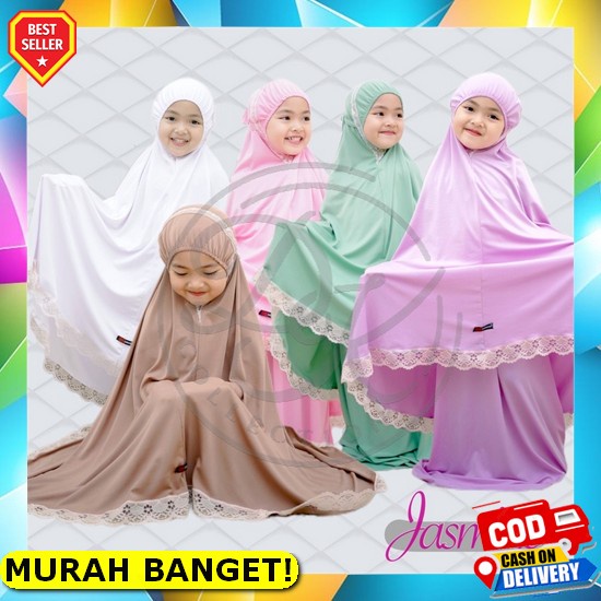 Mukena Anak Trusan Murah Bordir Terusan Silk Karakter P7H6 Ramadhan Rayon Adem Set Renda Terbaru 202