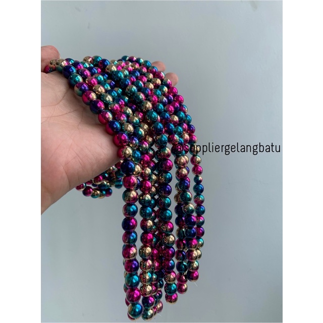 spacer multicolour 10mm steel bulet bahan gelang kalung charm premium