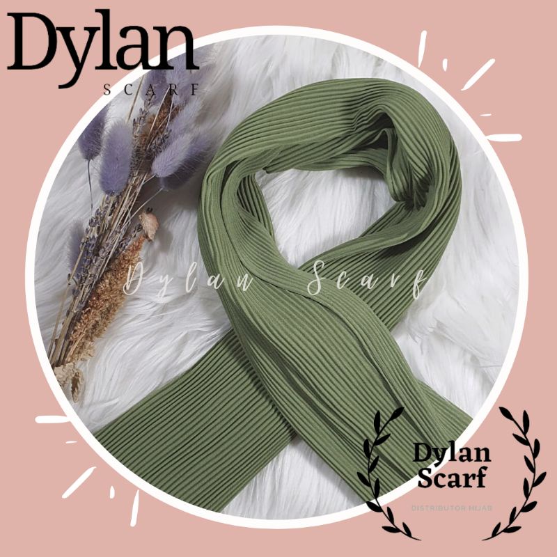 Jilbab Pashmina Plisket Ceruty Babydoll Premium Import-Green Tea