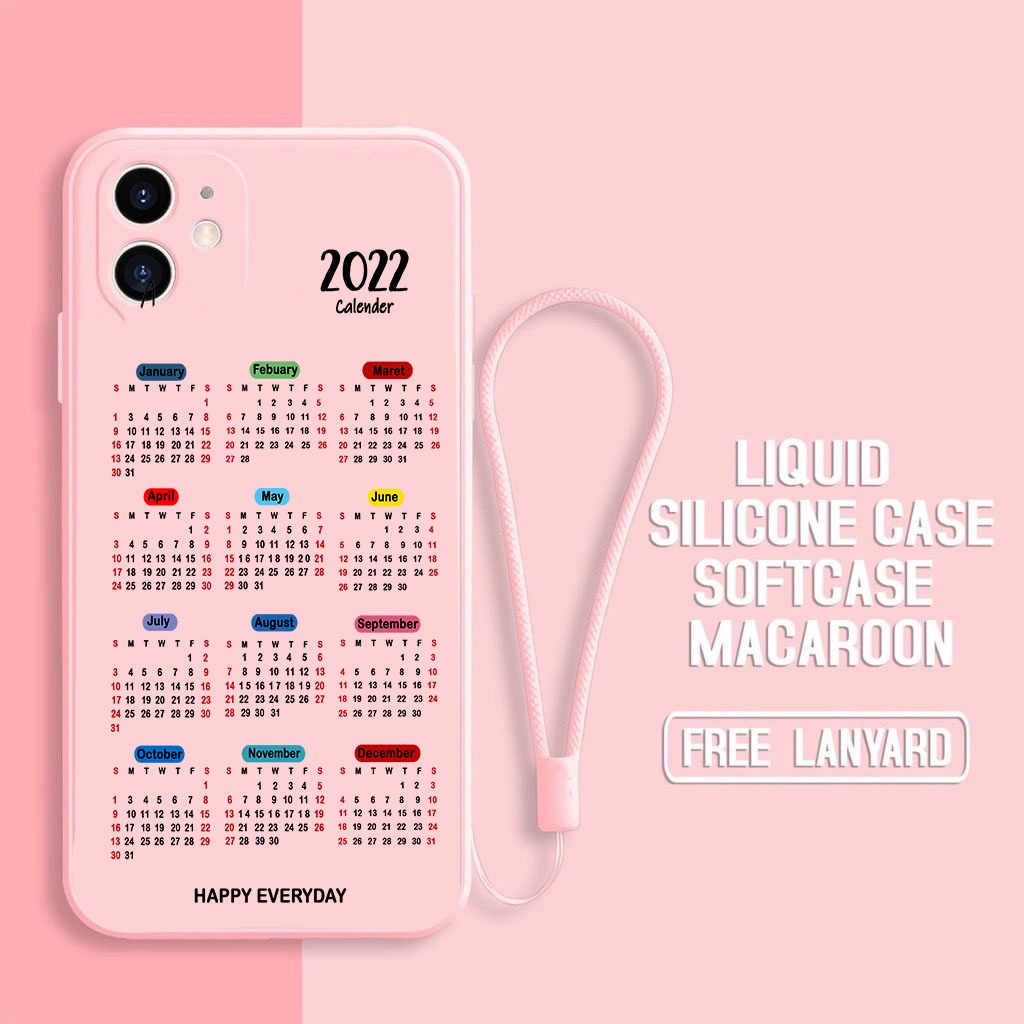 J0-002 LIQUID + TALI LANYARD SILICON  MACARON UNTUK TIPE HP REALME C21/C11/C15/REALME 5/REALME 7i/C1