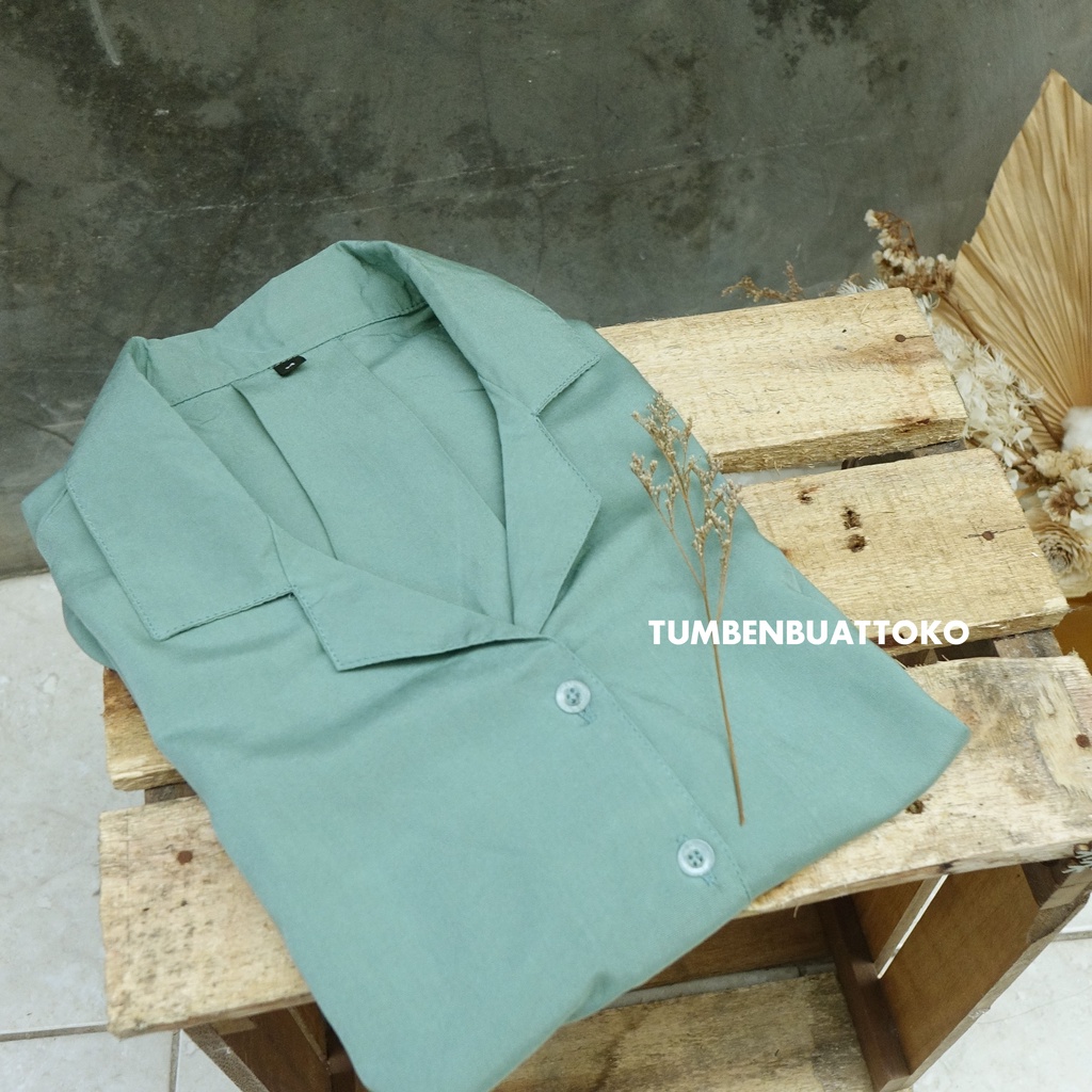 KEMEJA RAYON CROP - KEMEJA CROP - KEMEJA CROP TOP - KEMEJA WANITA